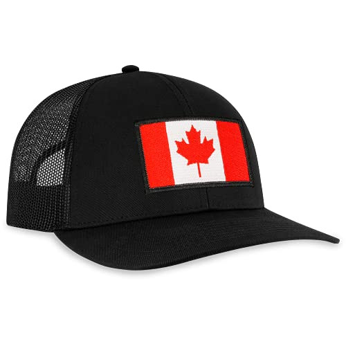 Canada Hat  Canadian Flag Trucker Hat Baseball Cap Snapback Golf Hat -Black-