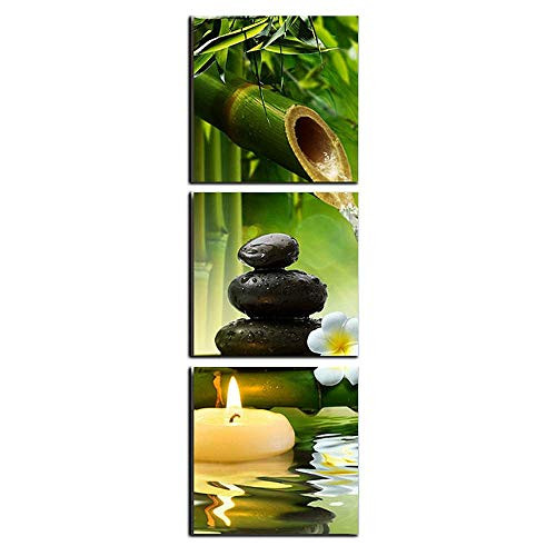 Zen Stone Canvas Painting Bamboo Poster Spa Artwork Wall Art for Bedroom Decor Bathroom 3 Pieces Stretching Ready to Hang -Zen Bamboo 12x12inchx3- Zen Stone Canvas Painting Bamboo Poster Spa Artwork Wall Art for Bedroom Decor Bathroom 3 Pieces Stretching Ready to Hang -Zen Bamboo 12x12inchx3-