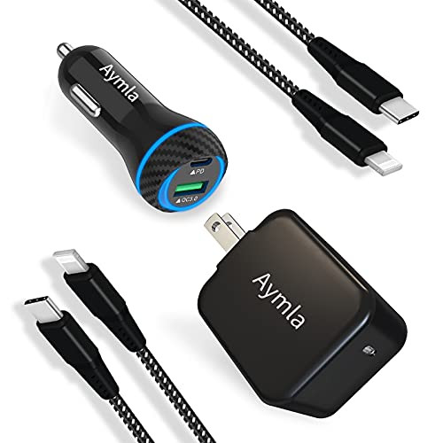 20W Fast USB C Charger Set Aymla Compatible for iPhone 12-11-Pro-MAX-XS-XR-8-SE 2020-iPad Air-Mini Rapid Charging Car Charger Adapter and PD Wall Charger with 3FT MFi Certified Cable 20W Fast USB C Charger Set Aymla Compatible for iPhone 12-11-Pro-MAX-XS-XR-8-SE 2020-iPad Air-Mini Rapid Charging Car Charger Adapter and PD Wall Charger with 3FT MFi Certified Cable