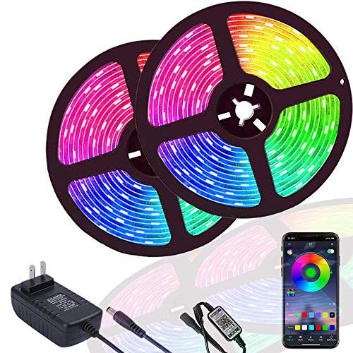 Bluetooth Led Strip Lights 32.8ft 300 LEDs SMD 5050 APP Controlled Neon Color Changing Lights Strip for Home Kitchen TV Party