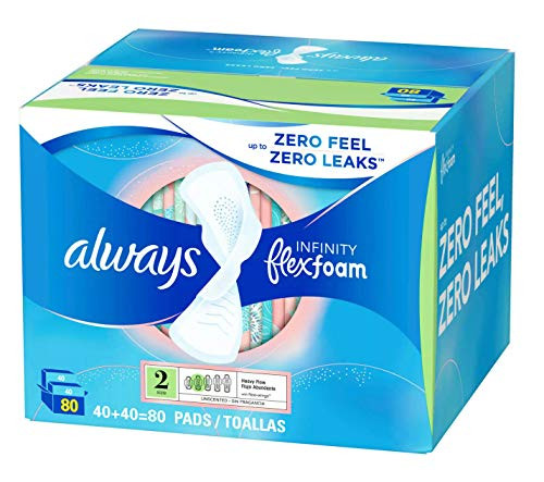 Always Infinity FlexFoam Pads Size 2 Super Absorbency Unscented -80 Count-