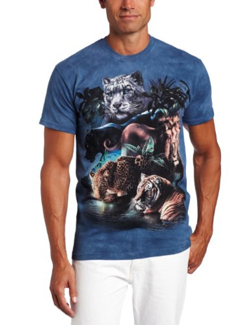 The Mountain Big Cats Jungle Adult T-Shirt Blue 3XL