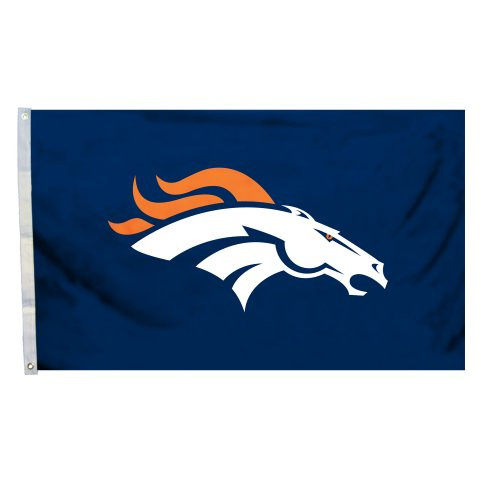 Fremont Die NFL Denver Broncos 3' x 5' Flag with Grommets 3 x 5-Foot Logo