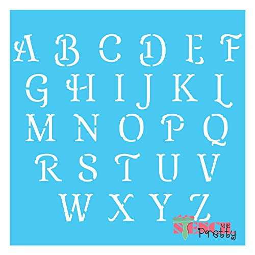 French Script Alphabet Stencil Best Vinyl Large Stencils for Painting on Wood Canvas Wall etc.-XL3 -2.5" Tall Each Letter-- Brilliant Blue Color Material