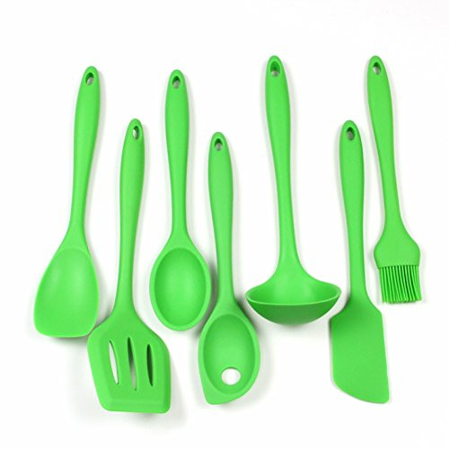 Chef Craft 7 Piece Silicone Kitchen Tool and Utensil Set Green