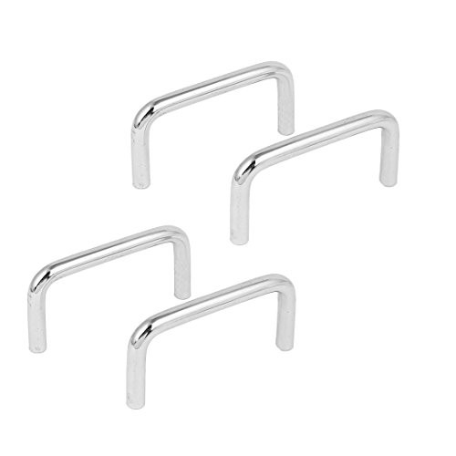 Aexit Cupboard Drawer Cabinet Hardware Cabinet Metal U Shaped Pull Handle Grip Silver Tone Pulls 82mmx42mm 4pcs