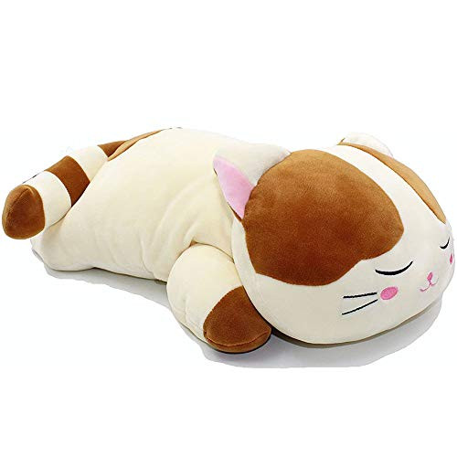 Cat Pillow Calico Cat Plush Stuffed Hugging Pillow Animal Kitten Stuffed Toy 11.8 inch