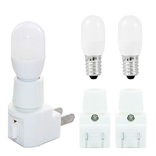 LED C7 S6 Night Light Bulb with Plug w/ON Off Toggle, Night Lamp w/Replaceable E12 Candelabra Bulb, 1W Equivalent to 10W Incandescent Bulb, Warm White 2700K-3000K (3 Sets)