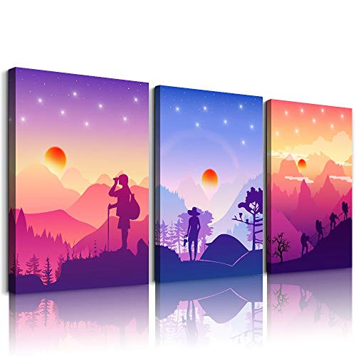 Abstract Mountain Canvas Wall Art for Living Room bathroom Wall decor posters Landscape painting 3 Panels Abstract Canvas Prints Wall Artworks Pictures Bedroom Decoration?12x16 inch-piece