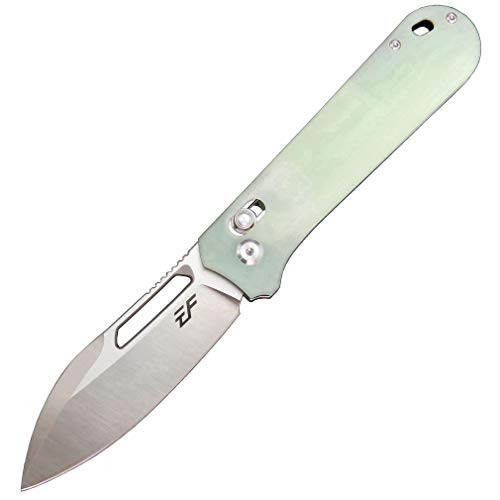 Eafengrow EF963 Folding Knife D2 Blade G10 Handle with Pocket Clip Axis Lock EDC Multitool Knives for Tactical Camping Outdoor -Jade-