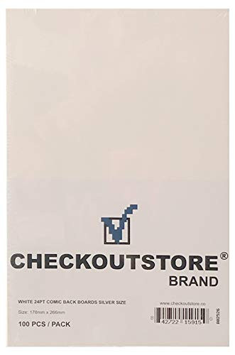 (100) CheckOutStore Comic Books Backing Boards (Silver Age - White)