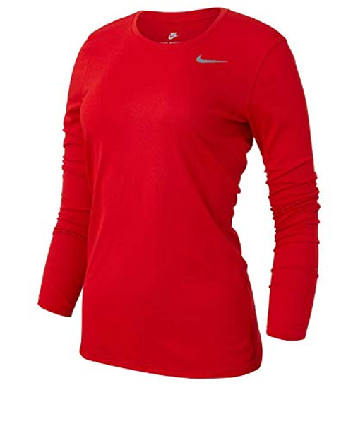 Nike Women's Legend L-S T SP20 TOP - University RED-University RED-Cool Grey - XL