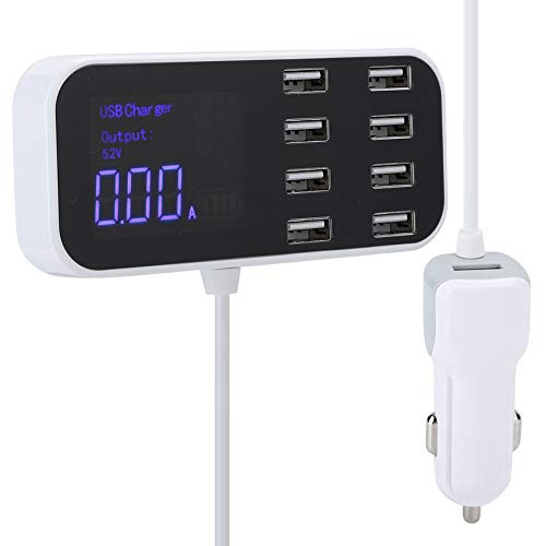 Compact USB Charging Station Dock Smart 8-Port USB Charger Lightweight for Car Use Multiple Device
