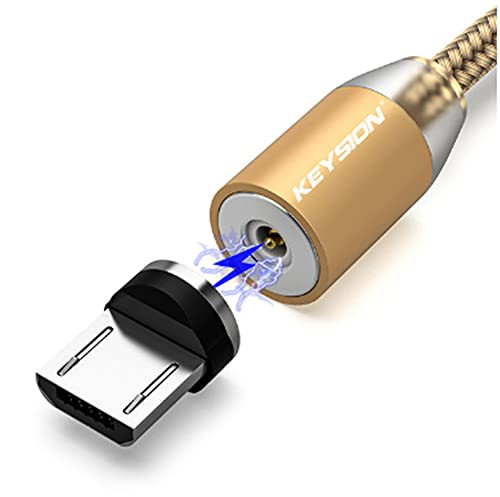 LED Magnetic USB Cable Fast Charging Type C Cable Magnet Charger Data Charge Micro USB Cable Mobile Phone Cable USB Cord for iOS 1m for Micro Gold