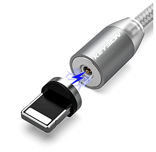 LED Magnetic USB Cable Fast Charging Type C Cable Magnet Charger Data Charge Micro USB Cable Mobile Phone Cable USB Cord for iOS 1m for iOS Silver
