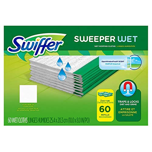 Swiffer Sweeper Wet Mopping Cloth Refill Mega Value Case -60 count-