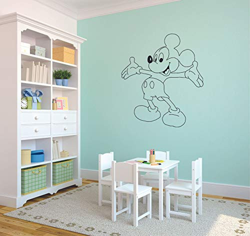 Mickey Mouse Walt Disney Character Cartoon Wall Sticker Art Decal for Girls Boys Children Room Bedroom Nursery Kindergarten House Fun Home Decor Stickers Wall Art Vinyl Decoration Size -20x18 inch-