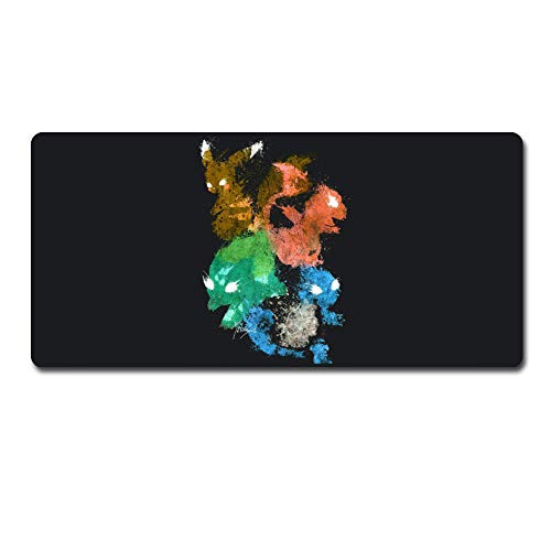 Pokemon Pikachu Bulbasaur Squirtle Charmander Mouse Pad Apply Anime Mouse pad Large Mouse Pad Gamer Big Mouse Mat Computer Desk Mat XXL Keyboard Pad -90cm40cm-