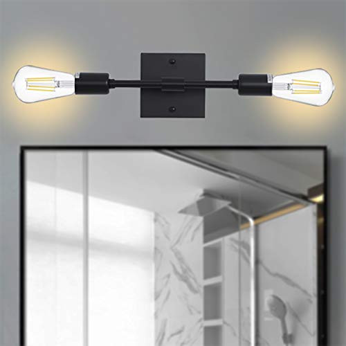 Vanity Lights Bathroom Light Fixtures Wall Sconce Lighting Matte Black Modern Farmhouse Rustic Industrial Light Fixture for Bathroom Bedroom Vanity Mirror Dressing Table E26 Base Metal Wall Lamp Vanity Lights Bathroom Light Fixtures Wall Sconce Lighting Matte Black Modern Farmhouse Rustic Industrial Light Fixture for Bathroom Bedroom Vanity Mirror Dressing Table E26 Base Metal Wall Lamp