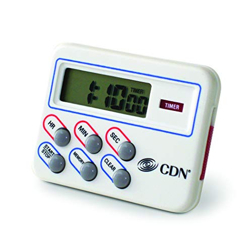 CDN TM8 Digital Timer and Clock Memory Feature 6.8 x 4.5 x 0.9 inches Cream