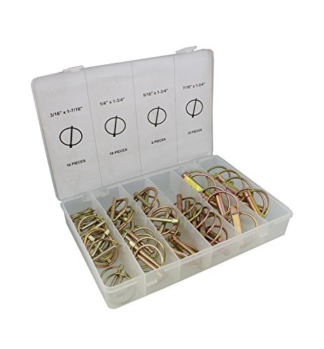 ABN Spring-Loaded Lynch Pin 50-Piece Assortment Kit  L Pin Fastener Set  Boat, Bike, Tractor L-Pins Trailer Hitch Lock