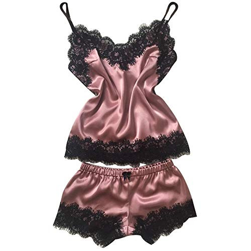 Goddessvan 2019 2 Piece Set Sexy Lace Sleepwear Lingerie Temptation Babydoll Underwear Nightdress -XL Hot Pink- Goddessvan 2019 2 Piece Set Sexy Lace Sleepwear Lingerie Temptation Babydoll Underwear Nightdress -XL Hot Pink-