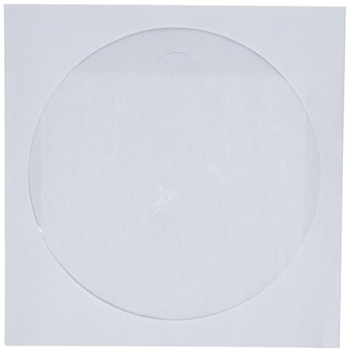 CD-DVD White Paper Sleeves with Clear Window 250 Pack