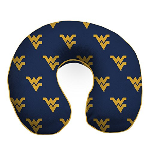Pegasus Sports NCAA West Virginia Mountaineers West Virginia Mountaineers U-Neck Memory Foam Travel Pillow, Blue