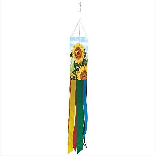 Produtos Profissionais de Elite 40-Inch Durable Sunflower Windsock with Rainbow Tails