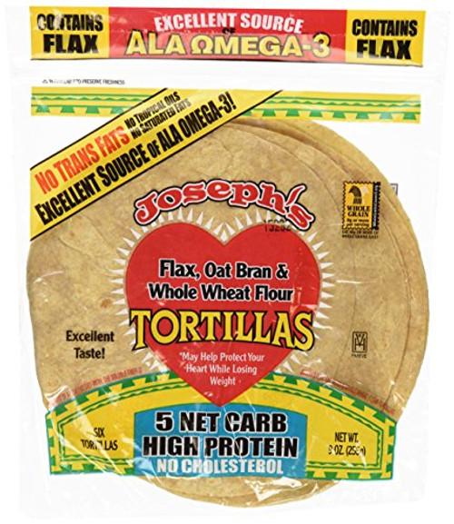 Reduced Carb-Flax Oat Bran  and  Whole Wheat Tortillas 6 tortillas