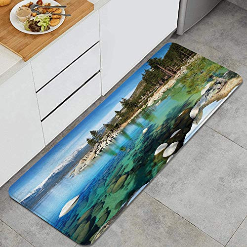 MEJAZING Lake Tahoe Summer Lake Photo Print Anti Fatigue Kitchen Mat Comfort Floor Mats Non-Slip Oil Stain Resistant Easy to Clean Kitchen Rug MEJAZING Lake Tahoe Summer Lake Photo Print Anti Fatigue Kitchen Mat Comfort Floor Mats Non-Slip Oil Stain Resistant Easy to Clean Kitchen Rug
