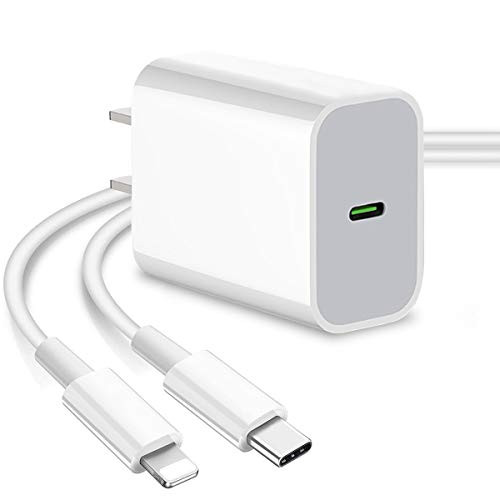 for iPhone 12 Charger Fast 20W PD USB C Wall Fast Charger Cable Block Plug Power Adapter with MFi Certified 3FT C to with iPhone 12-12mini-12Pro-12ProMax-11-11Pro-11ProMax-SE-XR-XS-X-8 iPad Pro