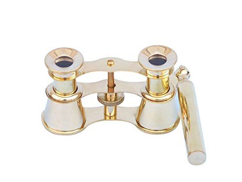 Hampton Nautical BI-0325 Scouts Solid Brass Binocular with Handle 4" - Nautical Decor - Nautical Home Decoration