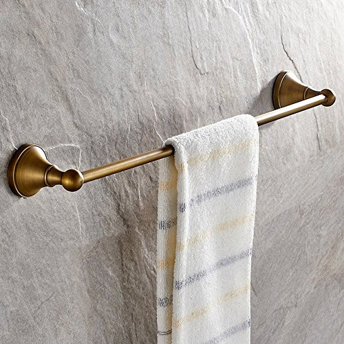 Leyden Antique Brass Towel Bar 23.6 Inch Towel Holder Rod Brass Towel Rack Bathroom Accessories Wall Mount