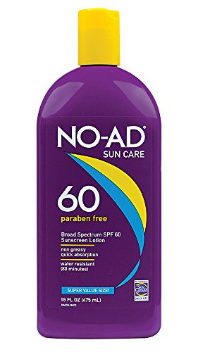 No-Ad 00224 SPF 60 Sunscreen Lotion General Protection 16 oz Purple Finish