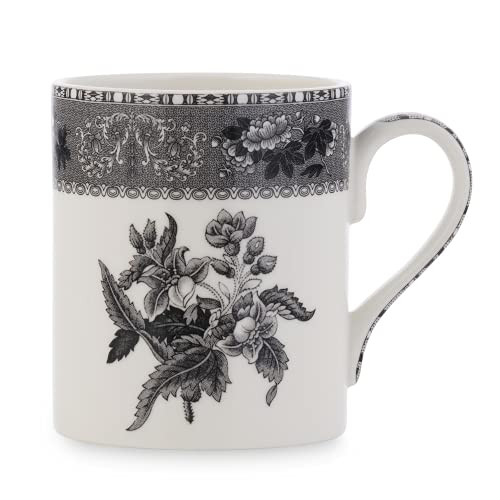 Spode - Heritage Collection Porcelain Mug Featuring Black and White Camilla Motif - 16 oz