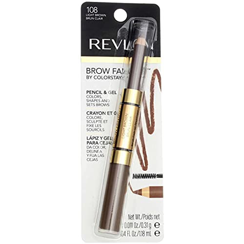 Revlon Brow Fantasy Pencil and Gel Light Brown -108- 0.04 oz -Pack of 4- Revlon Brow Fantasy Pencil and Gel Light Brown -108- 0.04 oz -Pack of 4-