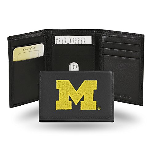 NCAA Rico Industries Embroidered Leather Trifold Wallet Michigan Wolverines