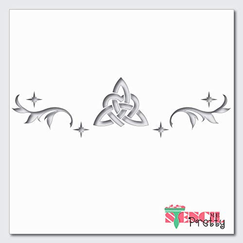 Celtic Star DIY Decorative Stencil Best Vinyl Large Stencils for Painting on Wood Canvas Wall etc.-Massive -33" x 10.5"-- Ultra Thick Exhibit Grade White Color Material