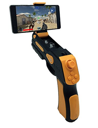 AR Game Gun, Bluetooth AR Toys Gun ar Blaster Joystick iOS iPhone Android Smart Phone Augmented Reality AR Game Controller (Orange)