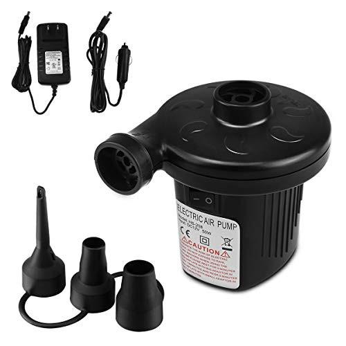 VIGIND Electric Portable Air Pump Air Mattress Pump for Inflatable Pool Raft Bed Boat Pool Toy, Quick-Fill AC Inflator Deflator with 3 Nozzles, 110-120V VIGIND Electric Portable Air Pump Air Mattress Pump for Inflatable Pool Raft Bed Boat Pool Toy, Quick-Fill AC Inflator Deflator with 3 Nozzles, 110-120V