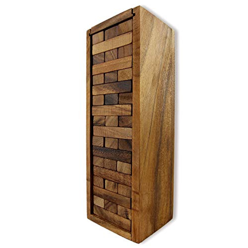 Rickshaw Crafts Wood Handcrafted Stacking Tumbling Block Tower Game 12 Inch