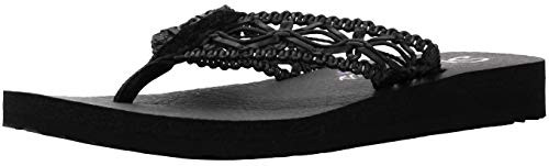 Skechers Cali Women's Meditation-Ocean Breeze Black-Black Flip Flop 8 M US