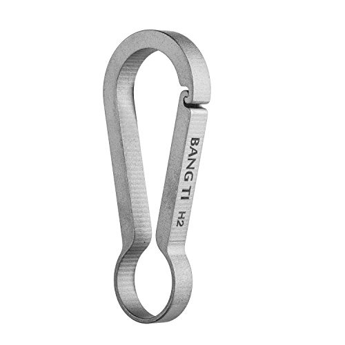 BANG TI Titanium Quick Release Keychain Belt Loop Hook (Durable Integrated Spring Clip, H2)