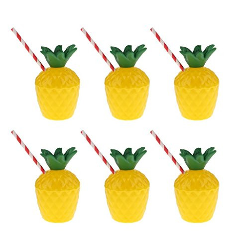 6PCS Pineapple Cups with Straws for Hawaiian Beach Tropical Luau Hula Tiki Party Favors Aupplies Decoration 6PCS Pineapple Cups with Straws for Hawaiian Beach Tropical Luau Hula Tiki Party Favors Aupplies Decoration