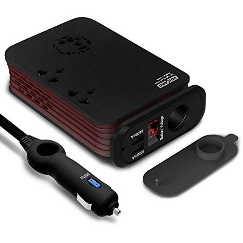 Yokaro 200W Car Power Inverter DC 12V to 110V AC Modified-sine Wave Inverter with 2 Outlets Dual USB and Cigarette Lighter Adaptor