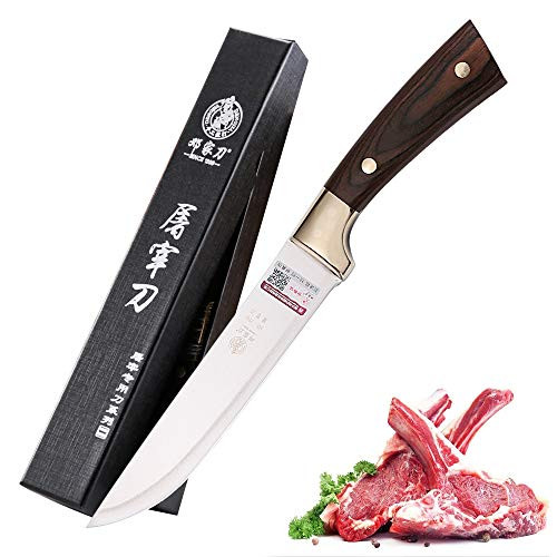 DENGJIA 6.7 Inch 7Cr17 Stainless Steel Forged Boning Knife and Butcher Knife with Full Tang Wood Handle Utility Knife and Meat Cleaver