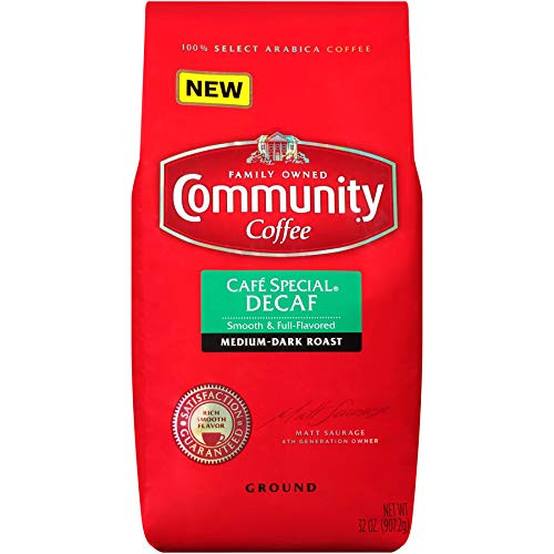 Community Coffee Café Special Decaf Medium Dark Roast Premium Ground 32 Oz Bag, Full Body Rich Flavorful Taste, 100% Select Arabica Coffee Beans Community Coffee Café Special Decaf Medium Dark Roast Premium Ground 32 Oz Bag, Full Body Rich Flavorful Taste, 100% Select Arabica Coffee Beans