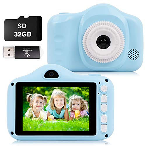 Kids Camera 12MP Digital Camera for Kids Gifts 3.5 Inch Large Screen 1080P Digital Video Camera for Kids with 32GB SD Card SD Card Reader for 3-12 Year Old Children's Camera -Blue- Kids Camera 12MP Digital Camera for Kids Gifts 3.5 Inch Large Screen 1080P Digital Video Camera for Kids with 32GB SD Card SD Card Reader for 3-12 Year Old Children's Camera -Blue-
