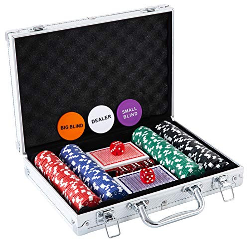 Homwom Casino Poker Chip Set - 200PCS Poker Chips with Aluminum Case 11.5 Gram Chips for Texas Holdem Blackjack Gambling Homwom Casino Poker Chip Set - 200PCS Poker Chips with Aluminum Case 11.5 Gram Chips for Texas Holdem Blackjack Gambling
